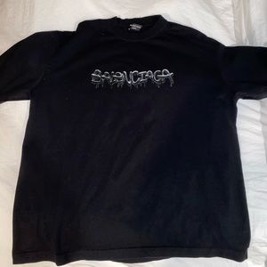 Mens black Balenciaga t-shirt. Size large